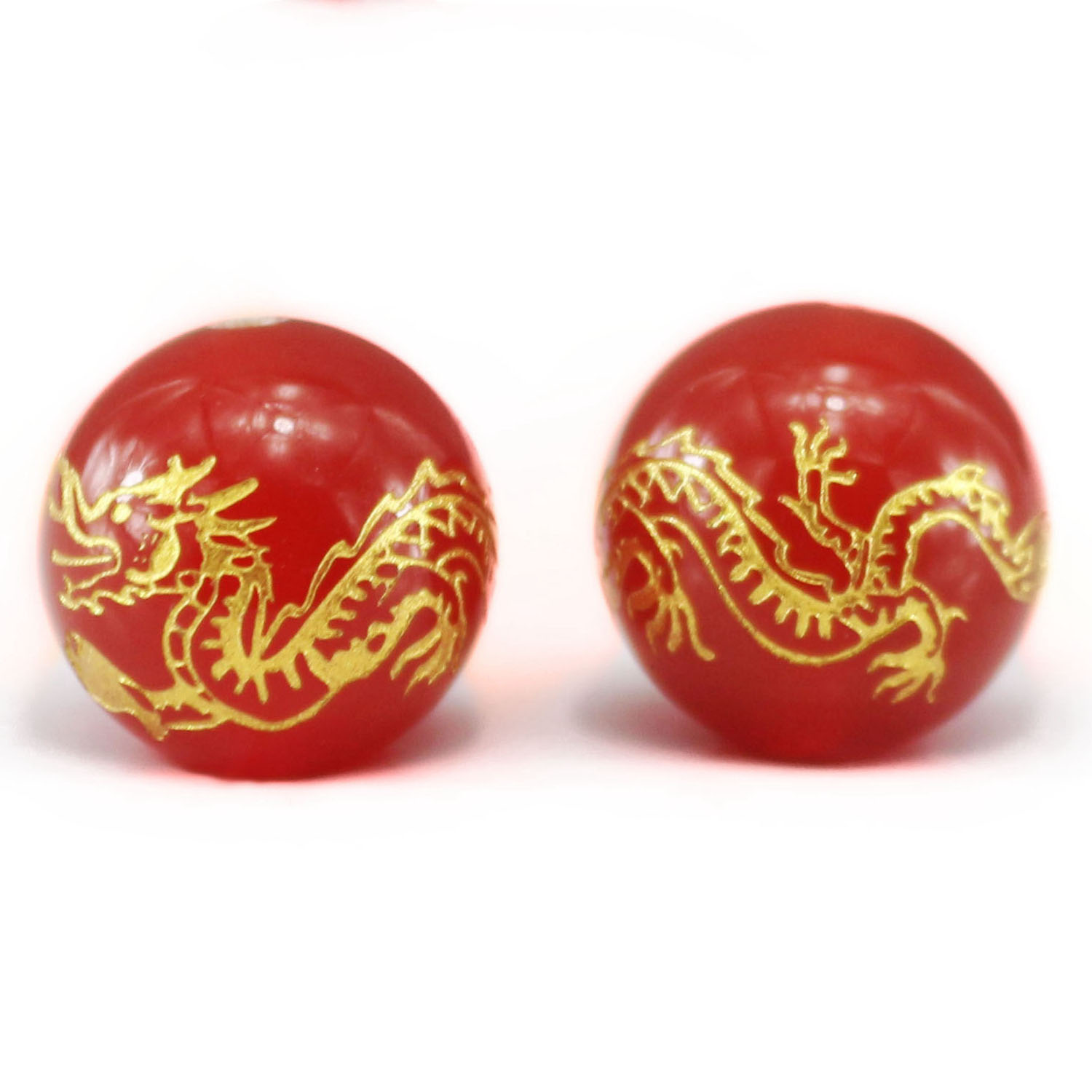1:Natural red agate - Green dragon