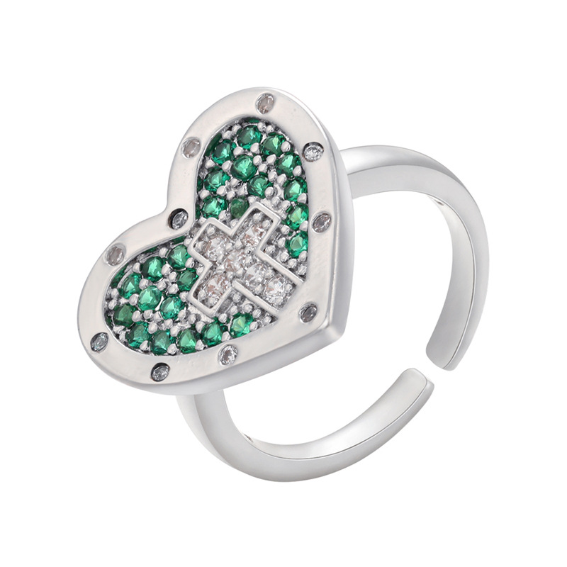 10:platinum color plated with green