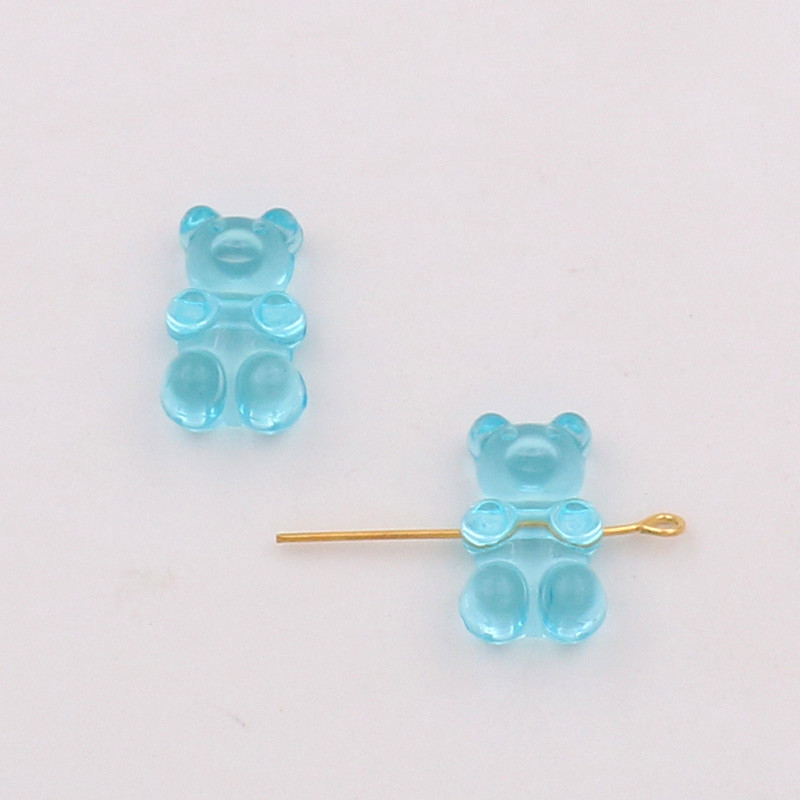 Blue cross hole bear channeling beads