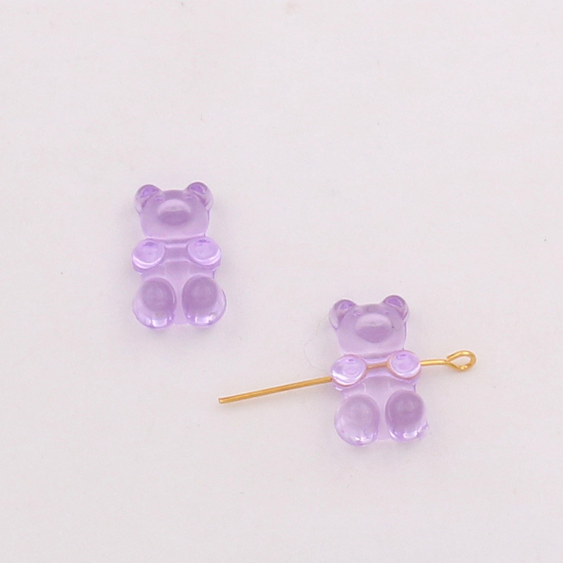 Purple cross hole bear channeling beads