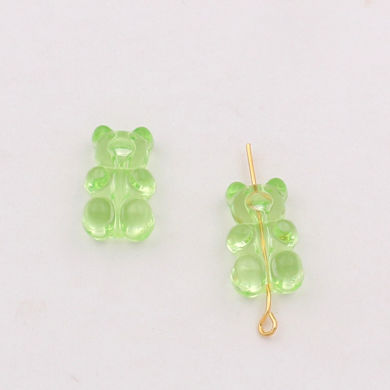 Green vertical hole bear channeling beads
