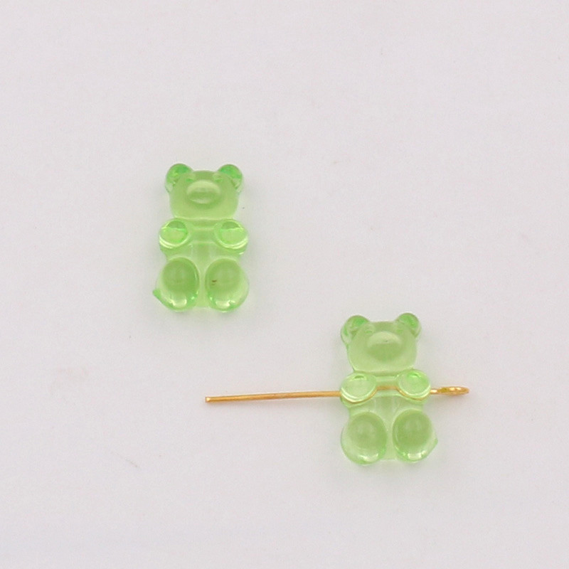 Green cross hole bear channeling beads
