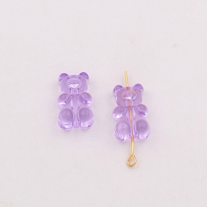 Purple vertical hole bear channeling beads