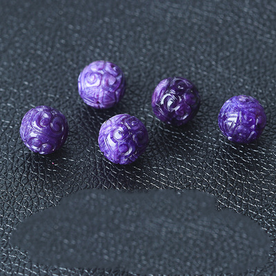 5A Purple dragon crystal back bead 14mm/ piece