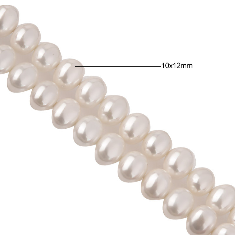 Oval shell pearl beads (10*12mm) (about 40)