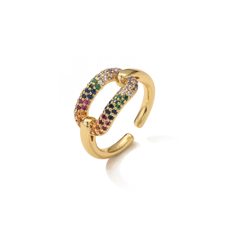 3:gold color plated with colorful CZ
