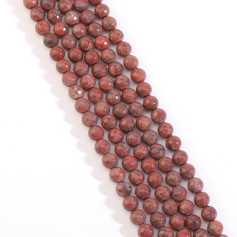 Maroon cut stone bead 10mm