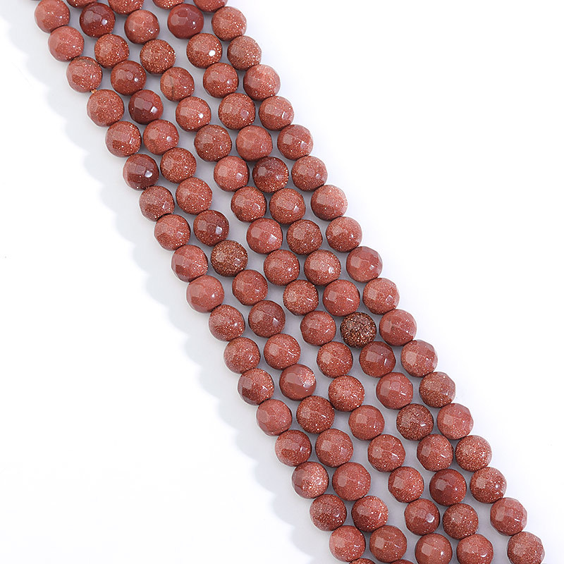 The cut surface of gold sand stone bead is 10mm