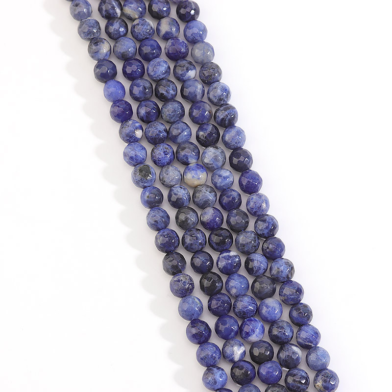 Blue stone cut stone bead 6mm