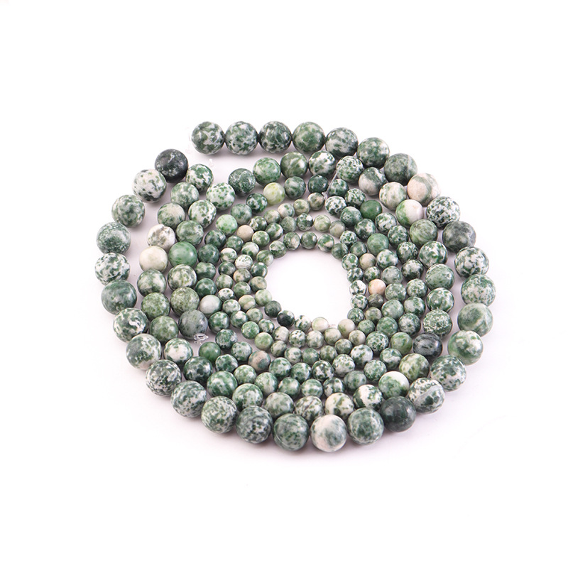 Green point stone bead 8mm