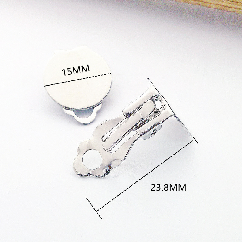 15mm white K color iron ear clip