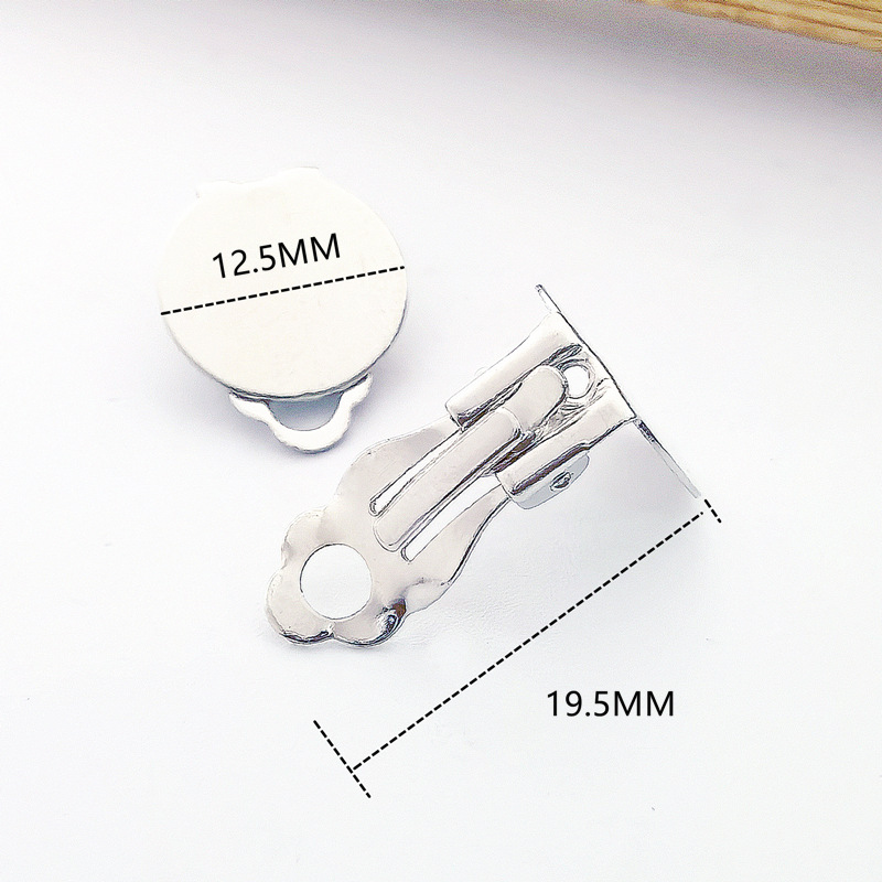 12mm white K color iron ear clip
