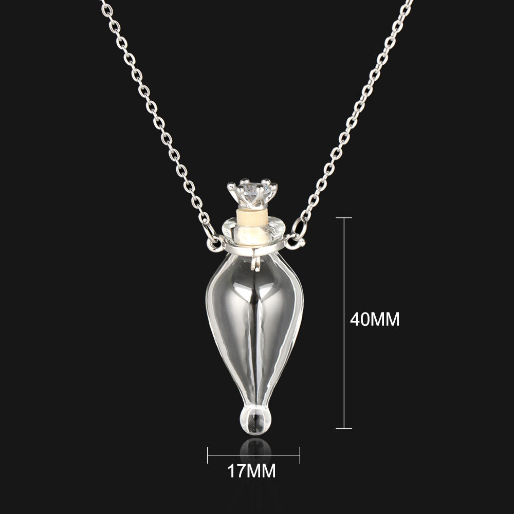 1:Transparent drop glass necklace (crown plug)