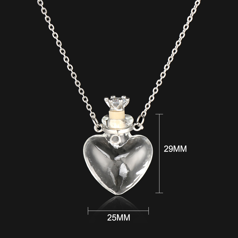 Transparent love glass necklace (crown plug)