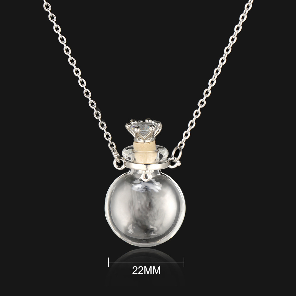 Transparent oblate glass necklace (crown plug)