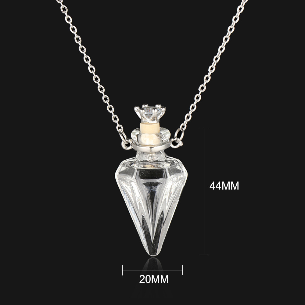 5:Transparent gemstone and glass necklace (crown plug)