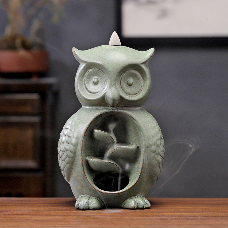 Owl green   20 incense   1 incense burner pad