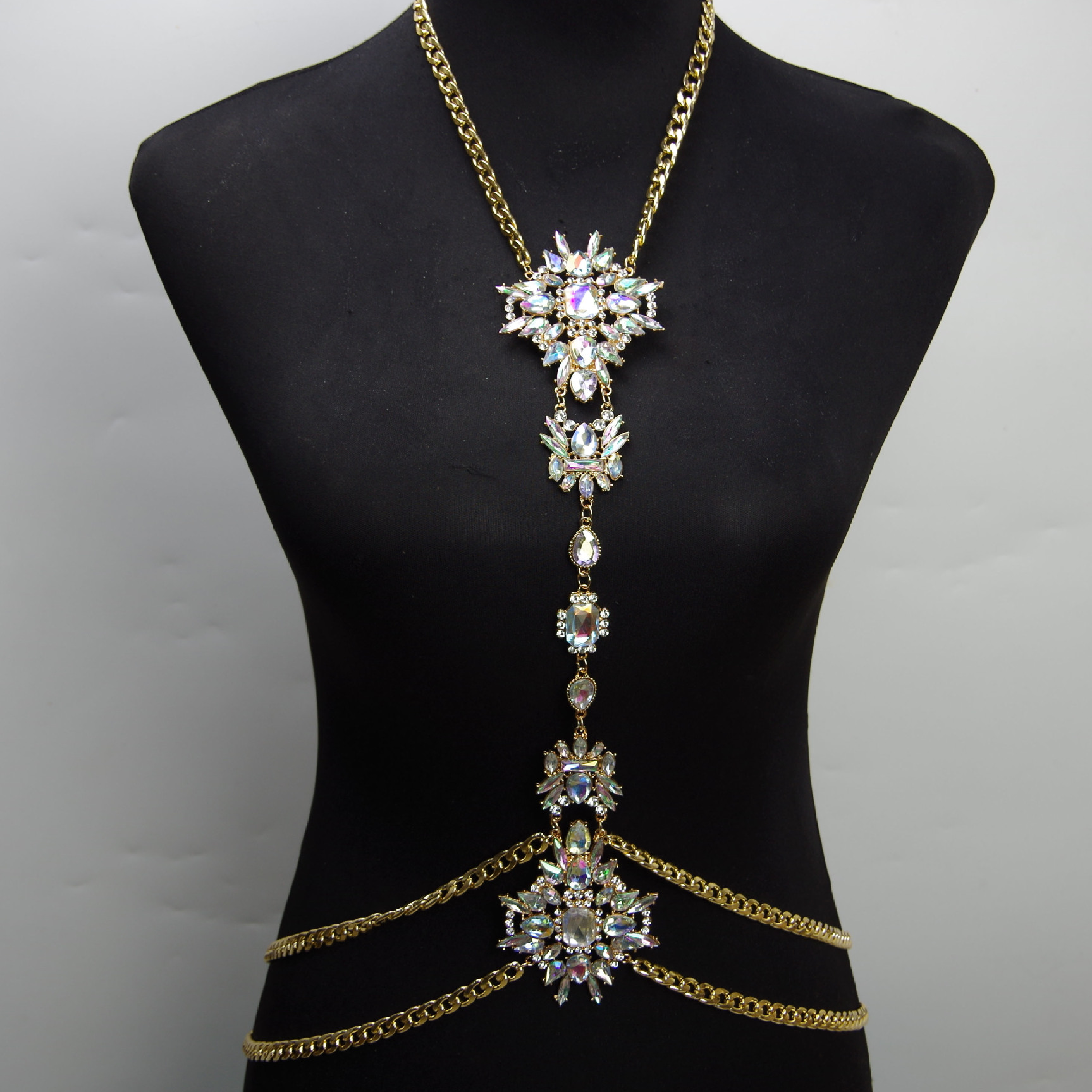 white with AB color rhinestone