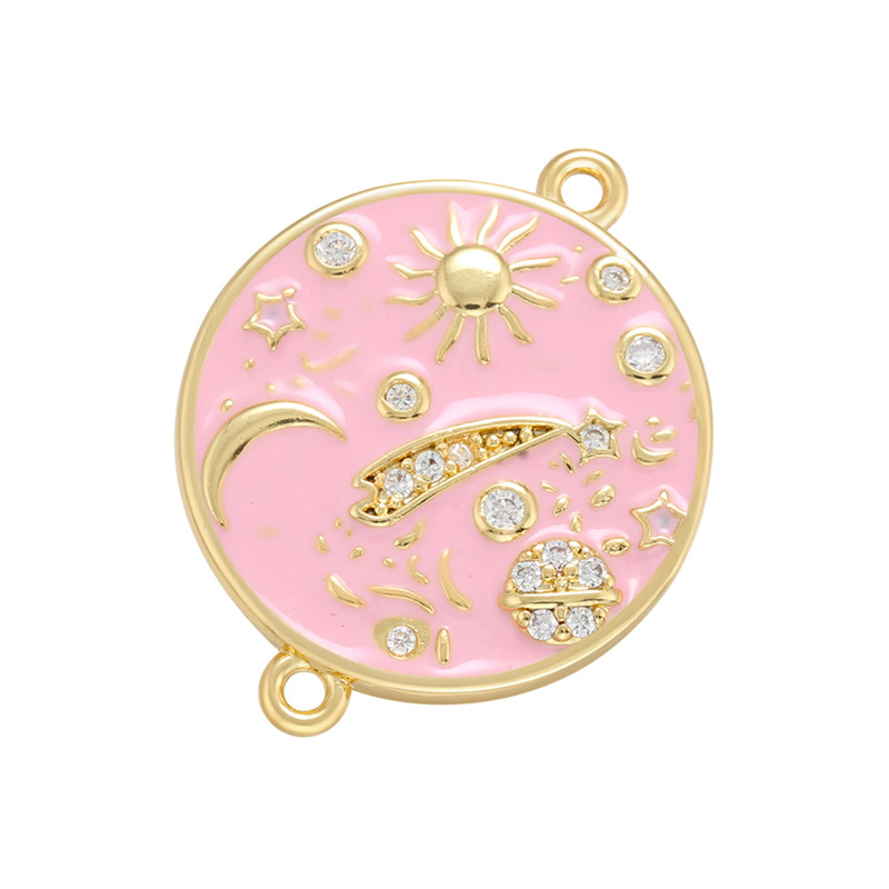 1 gold color plated with pink color