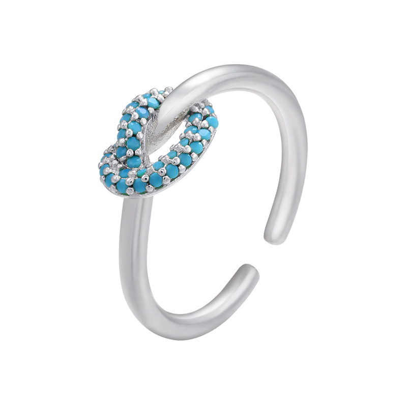 12:platinum color plated with blue turquoise
