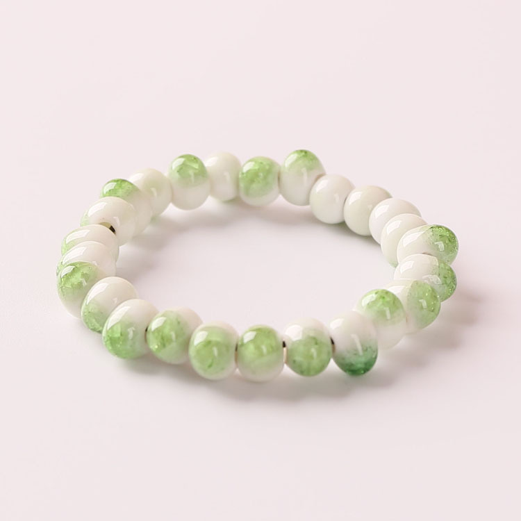 9:8mm beads ice cracked green