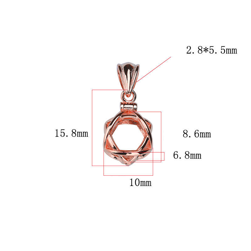 C rose gold color plated  10x15.8mm