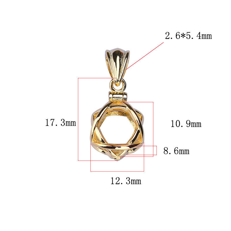 B gold color plated  12.3x17.3mm