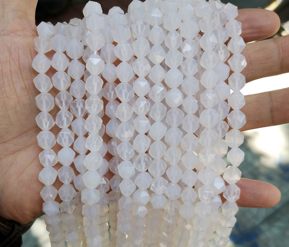 white agate 6mm/about 55 pcs