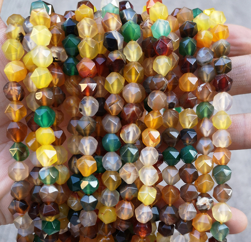 Yellow-green agate 6mm/about 55 pcs