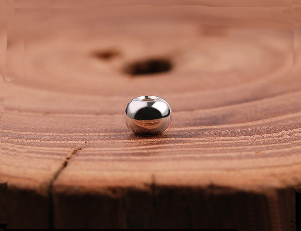 Silver round bead M 5.3*4mm/hole diameter 1.8mm