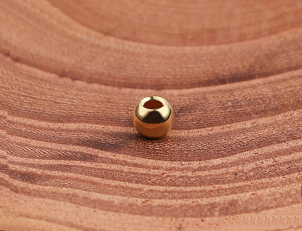 Gold round beads S 4.5*3.6mm/hole diameter 1.8mm