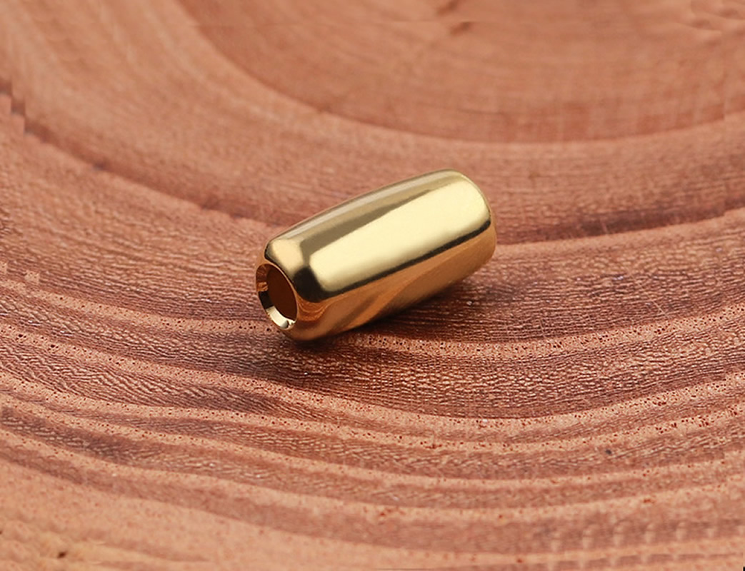 Gold tube beads M 9*4.4mm/hole diameter 1.9mm