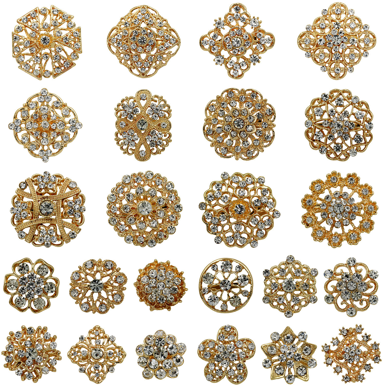kz001 kz002--24 set of golden white diamonds