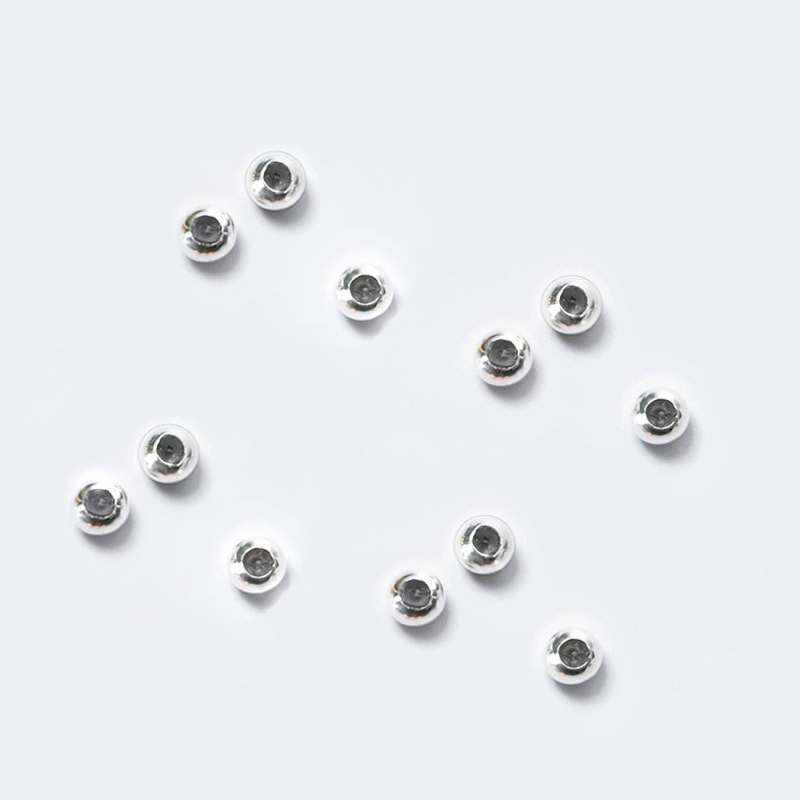 silver silicone silver beads 3mm