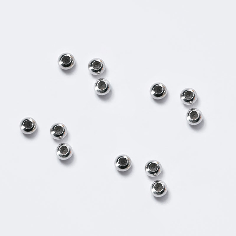 platinum color silicone silver beads 3mm