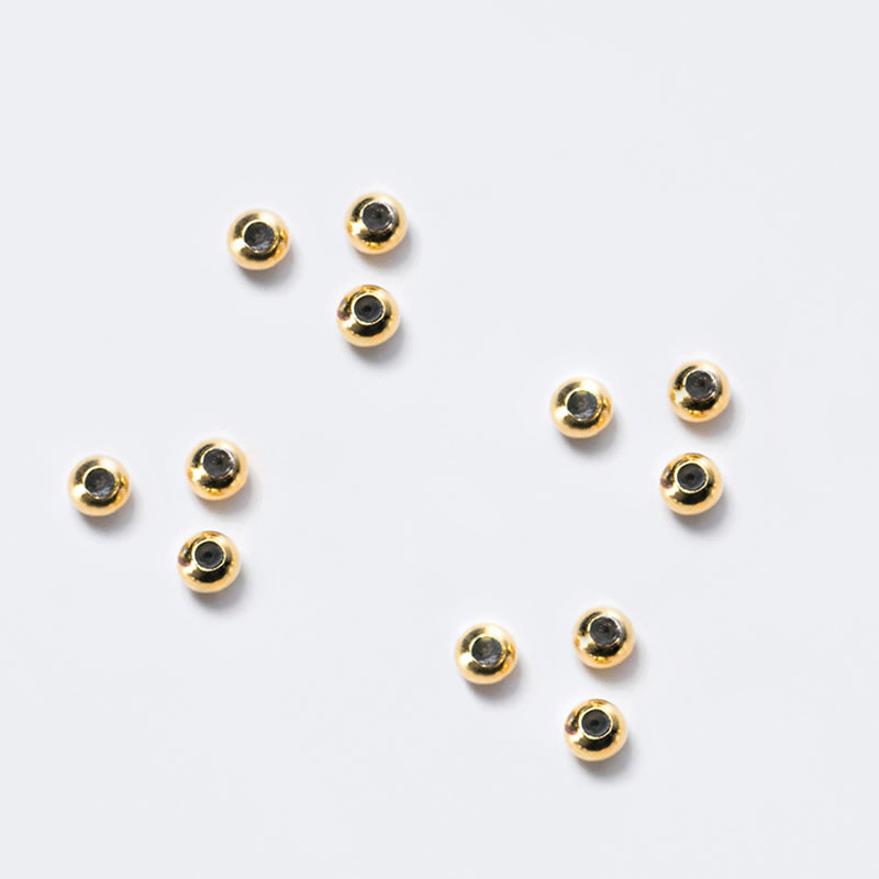 gold silicone silver beads 3mm