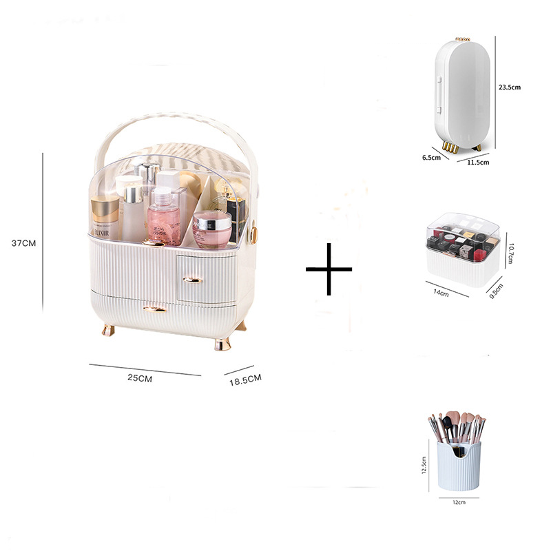 10:Storage box, screen jewelry box, lipstick box, brush holder [white]