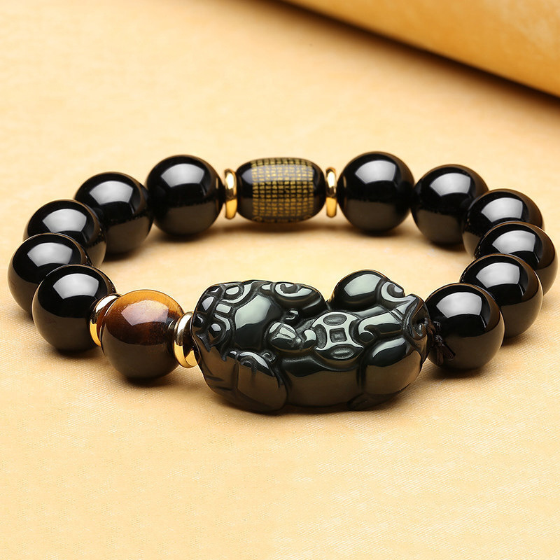 【 single 】 black PI xiu + black round bead 14m