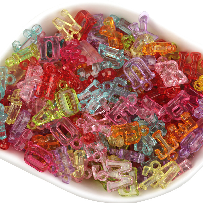 Transparent color letter style 100 pieces in a pac