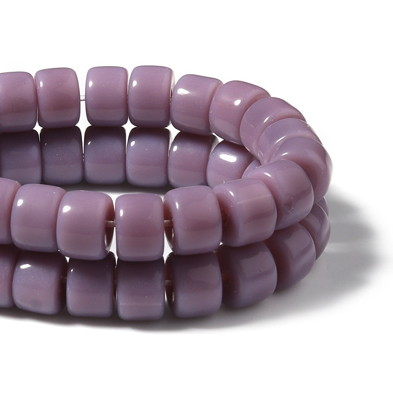 The diameter of purple solid beads is 8*6mm and th