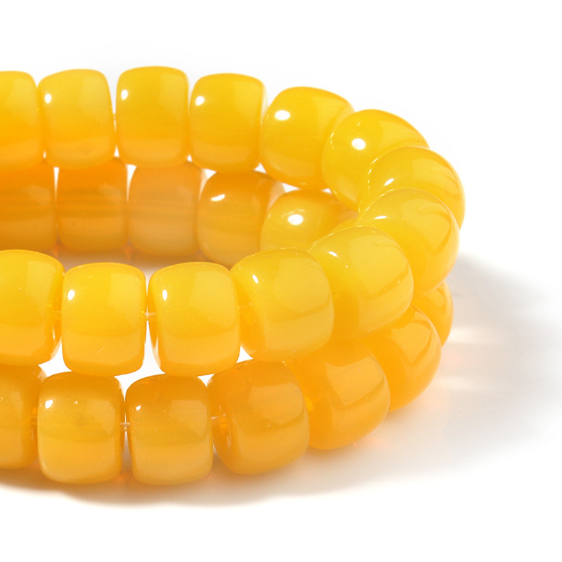 The diameter of yellow solid beads is 10*8mm and t