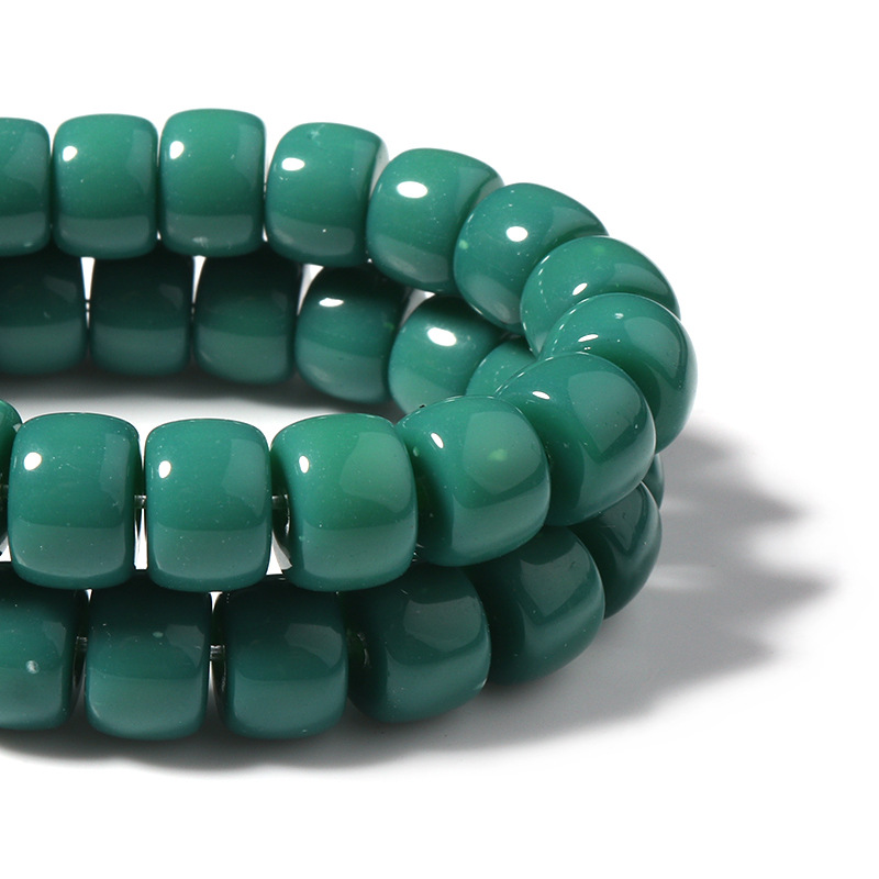13:Dark green solid beads