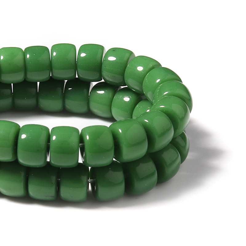 Dark green solid beads b