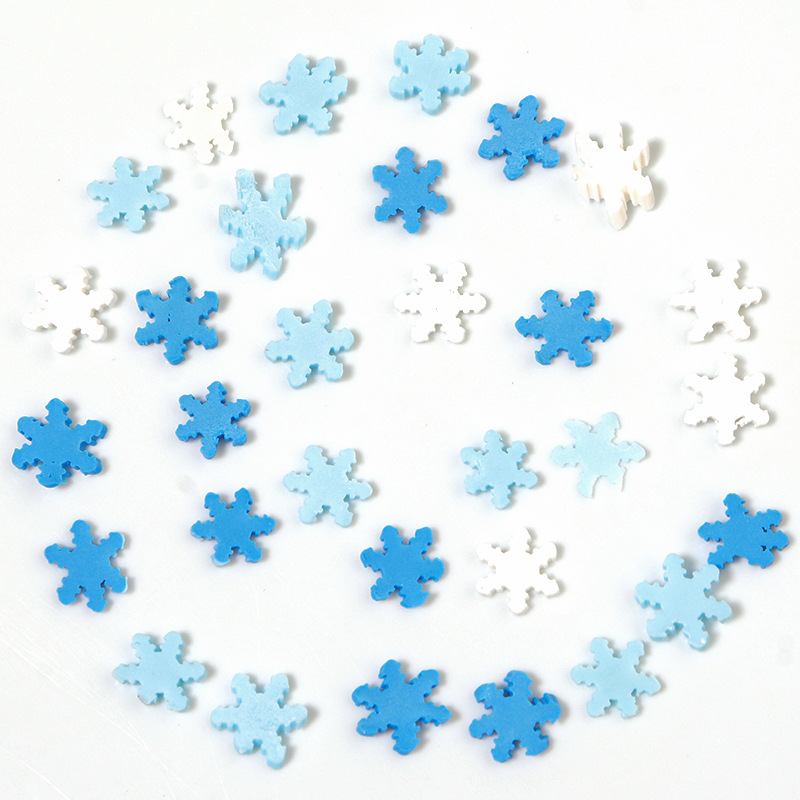 Blue and white snowflakes