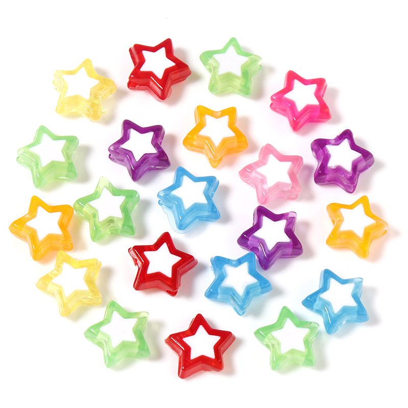3:Mixed color white star 10*4mm