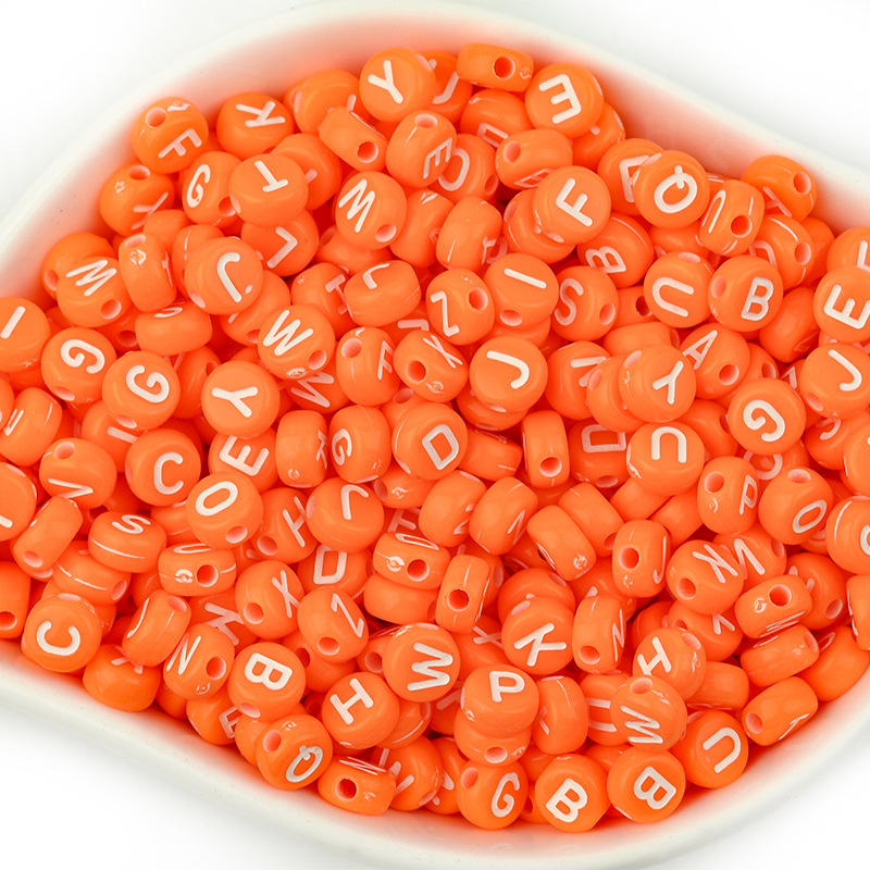 Orange with white letters