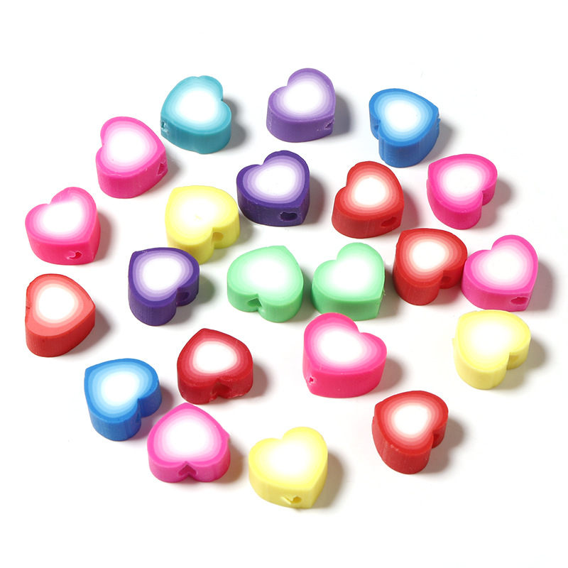 8# Mixed color heart 10mm