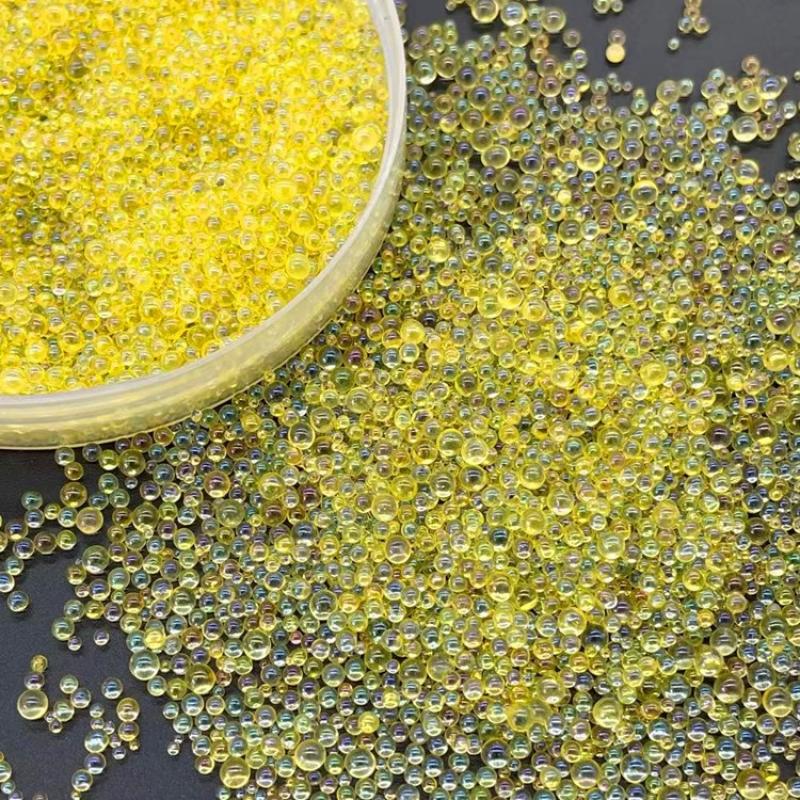 Magic yellow glass beads 450g mix