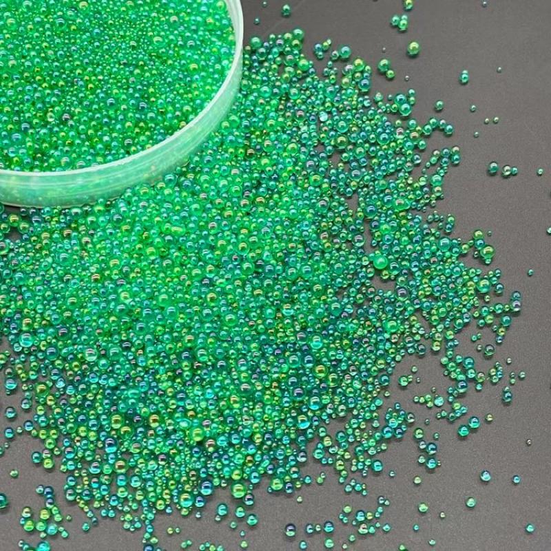 Phantasmagoric dark green glass bead 450g blend
