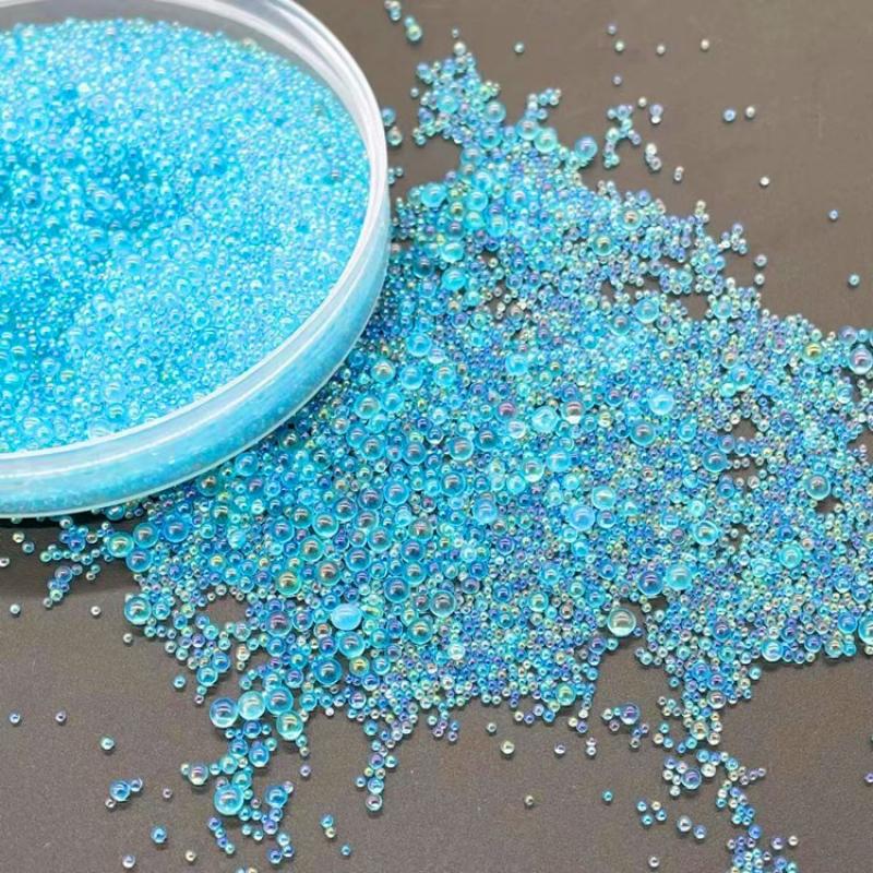 Magic sky blue glass beads 450g mix